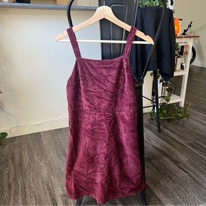 American Eagle maroon corduroy overall dress